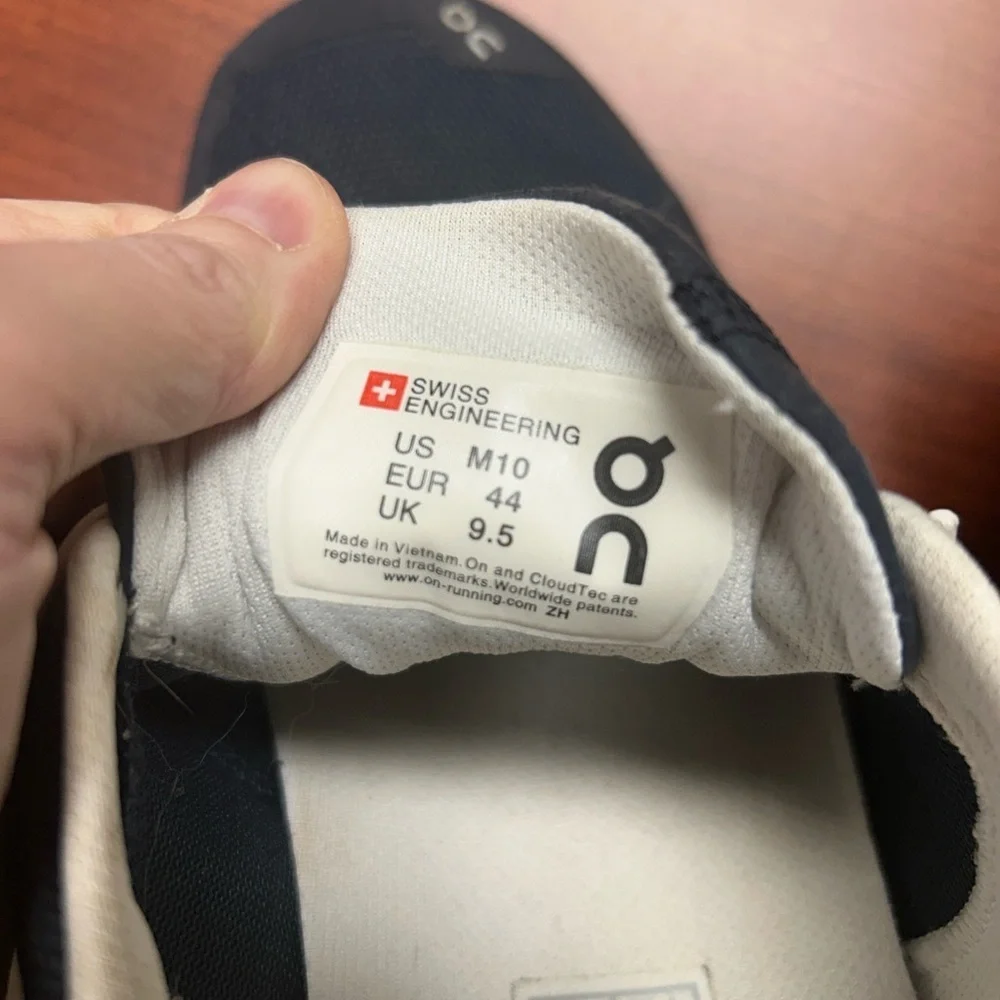 On Running Blue and White Athletic Shoes with Breathable Fabric